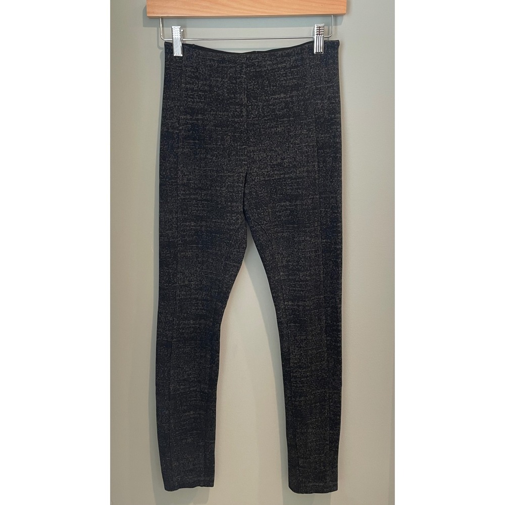 Lysse Womens Small Black Grey Textured Knit High Waist Leggings